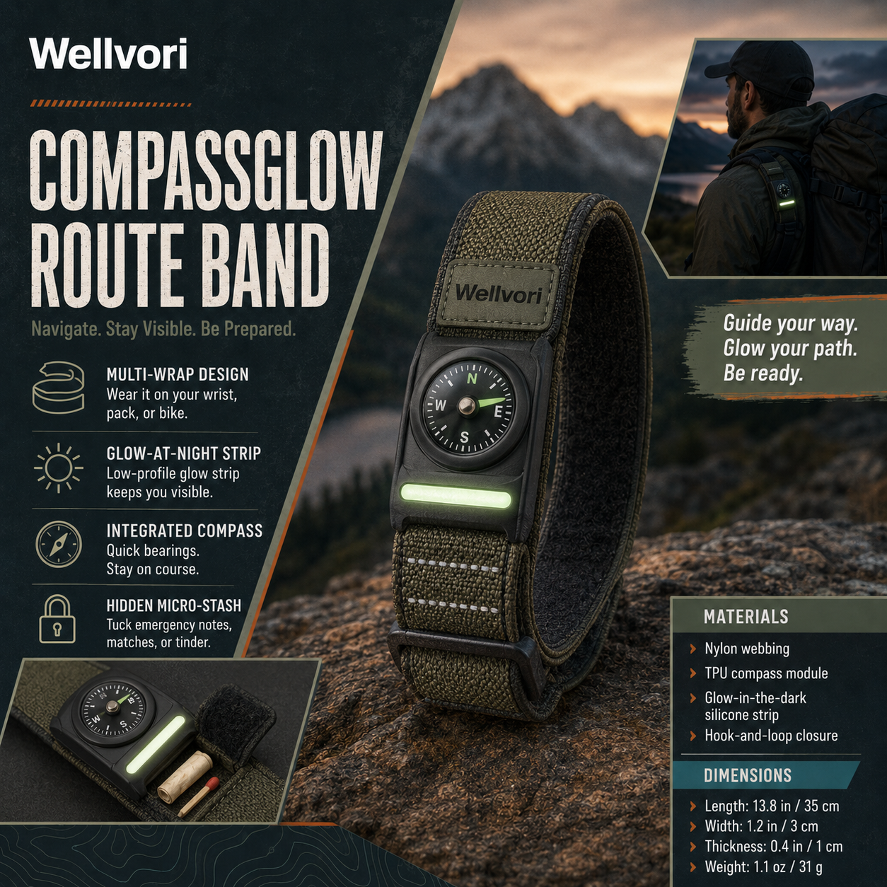 Wellvori™ CompassGlow Route Band